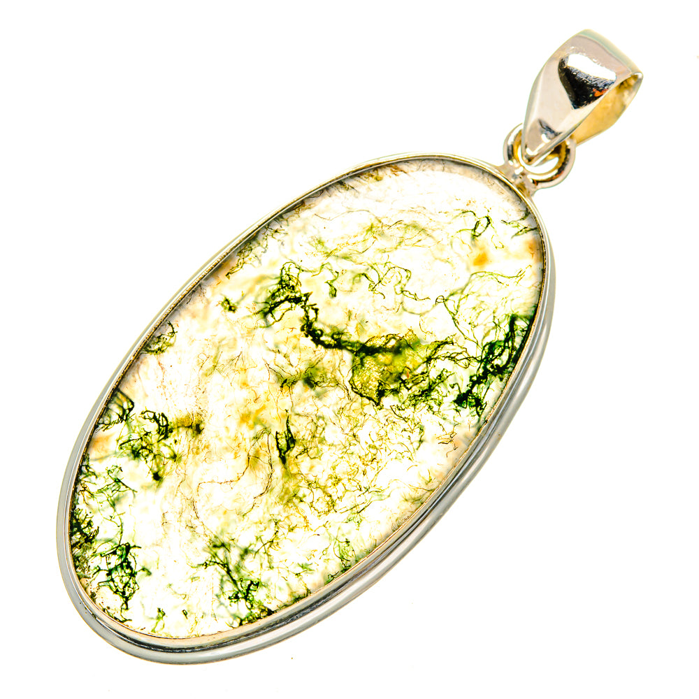 Green Moss Agate Pendants handcrafted by Ana Silver Co - PD9641