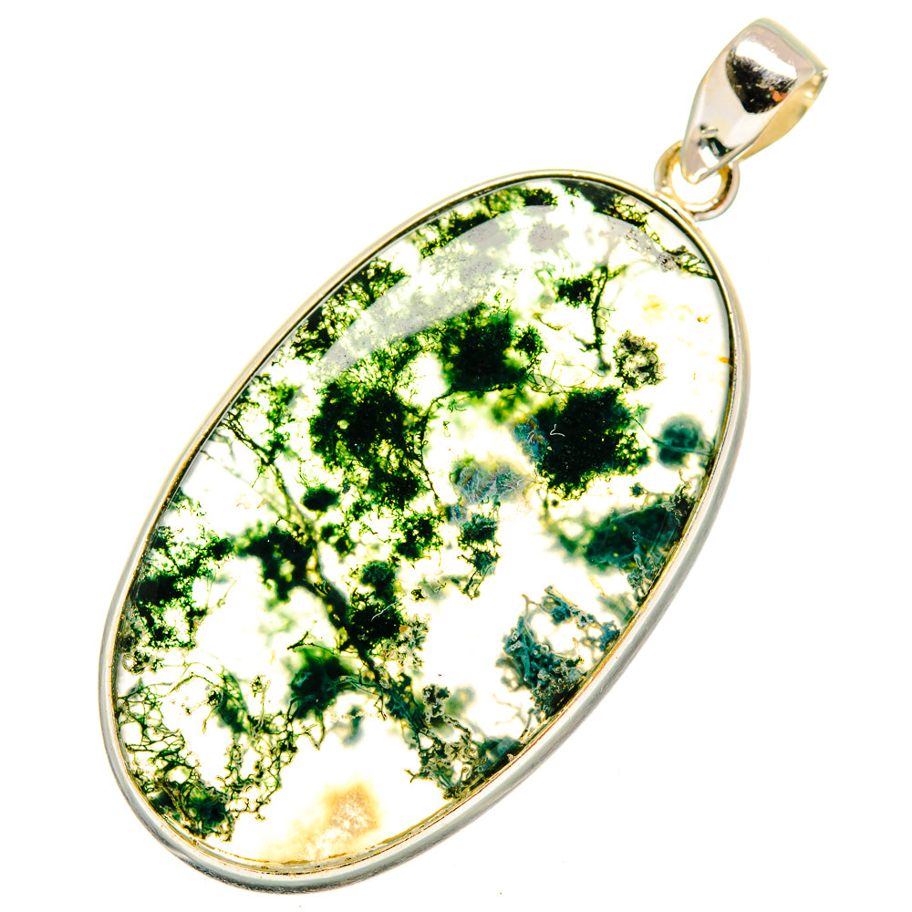 Green Moss Agate Pendants handcrafted by Ana Silver Co - PD9711