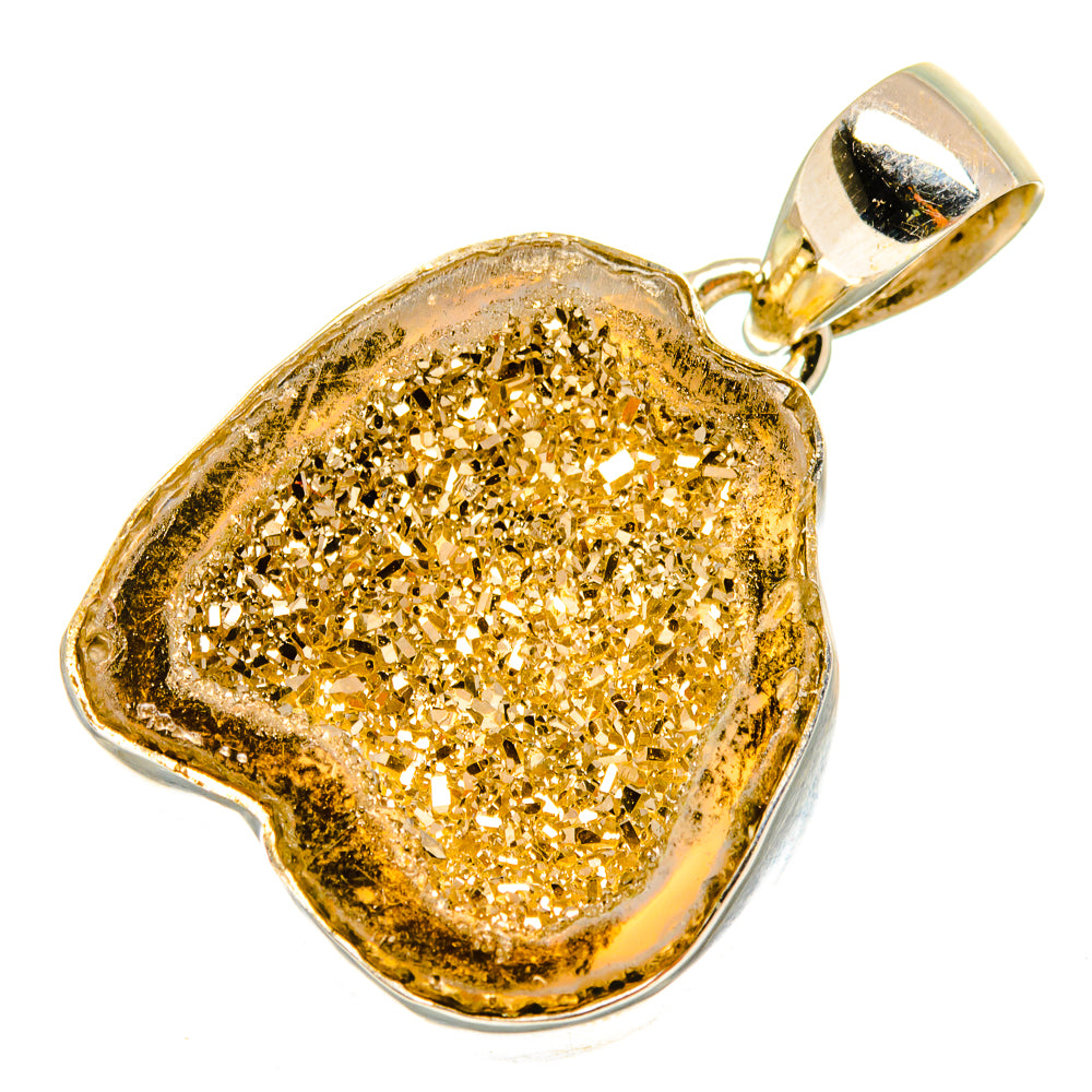Pyrite Geode Druzy Pendants handcrafted by Ana Silver Co - PD9872