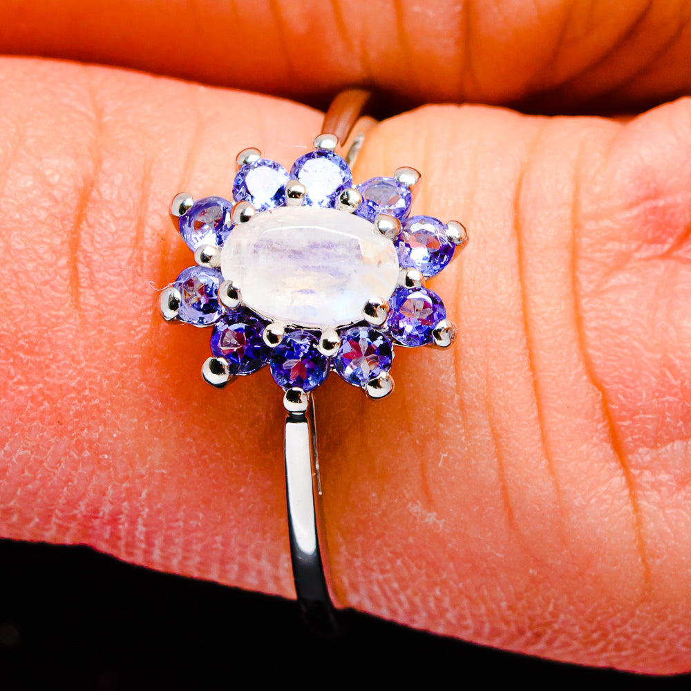 Rainbow Moonstone Rings handcrafted by Ana Silver Co - R2528-MOON-SIZE-7 - Photo 3