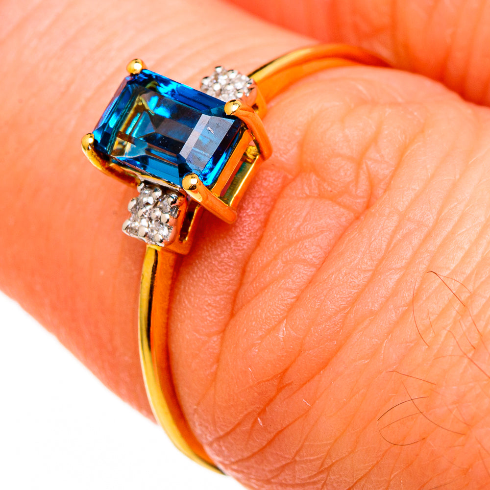 London Blue Topaz Rings handcrafted by Ana Silver Co - RING100511