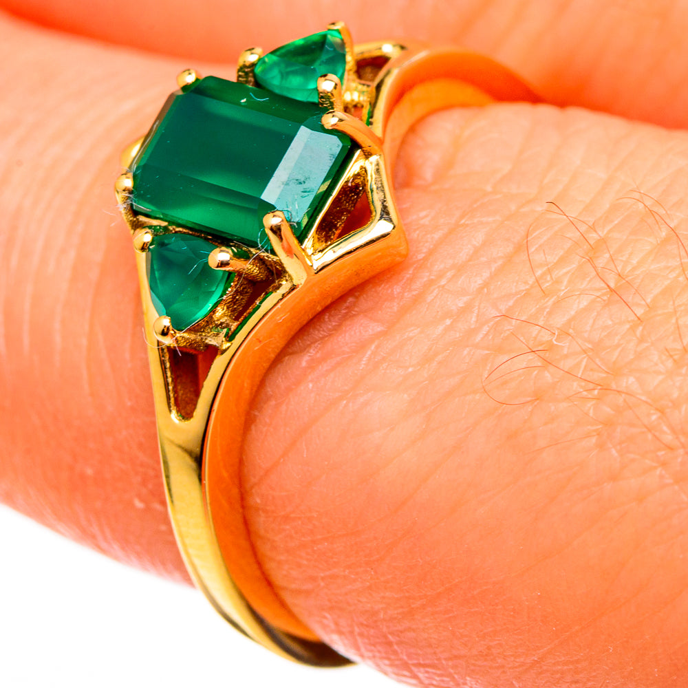 Green Onyx Rings handcrafted by Ana Silver Co - RING100540 - Photo 3