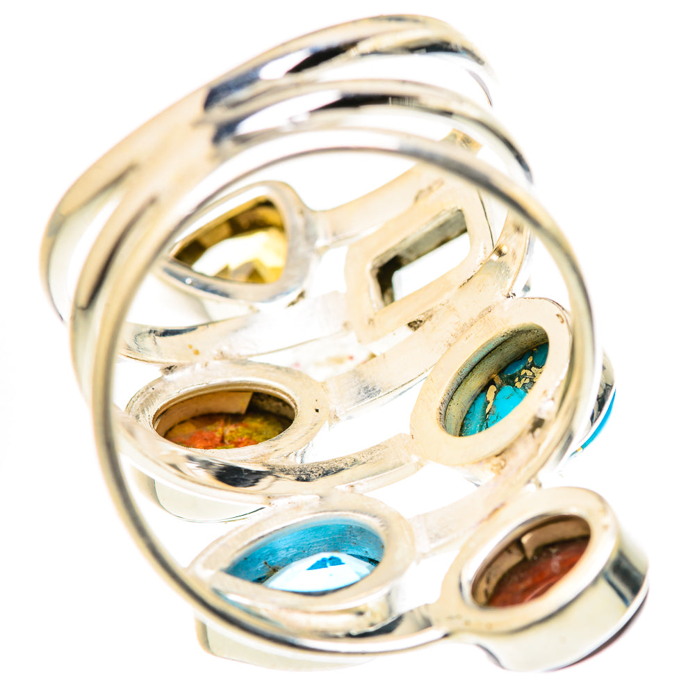 Blue Copper Composite Turquoise Rings handcrafted by Ana Silver Co - RING127805 - Photo 3