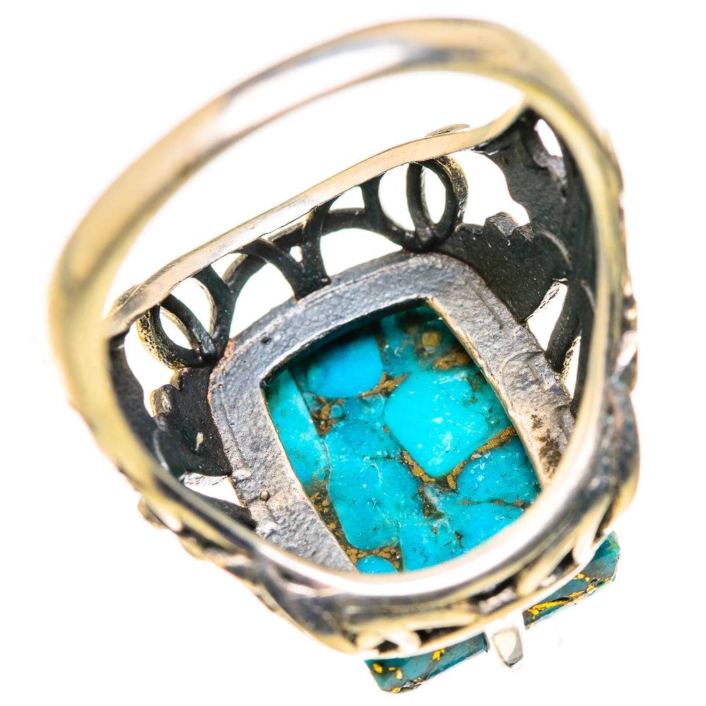 Blue Copper Composite Turquoise Rings handcrafted by Ana Silver Co - RING127865 - Photo 3