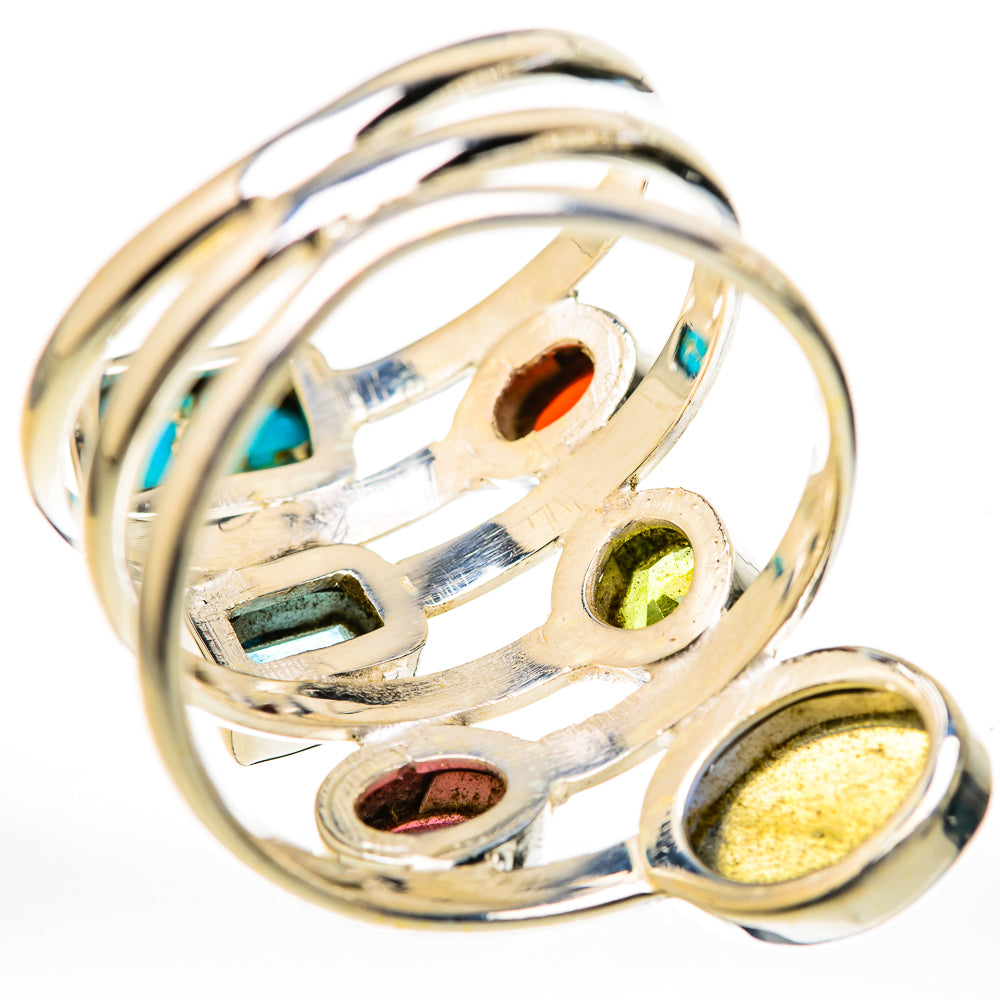 Blue Copper Composite Turquoise Rings handcrafted by Ana Silver Co - RING128162 - Photo 3