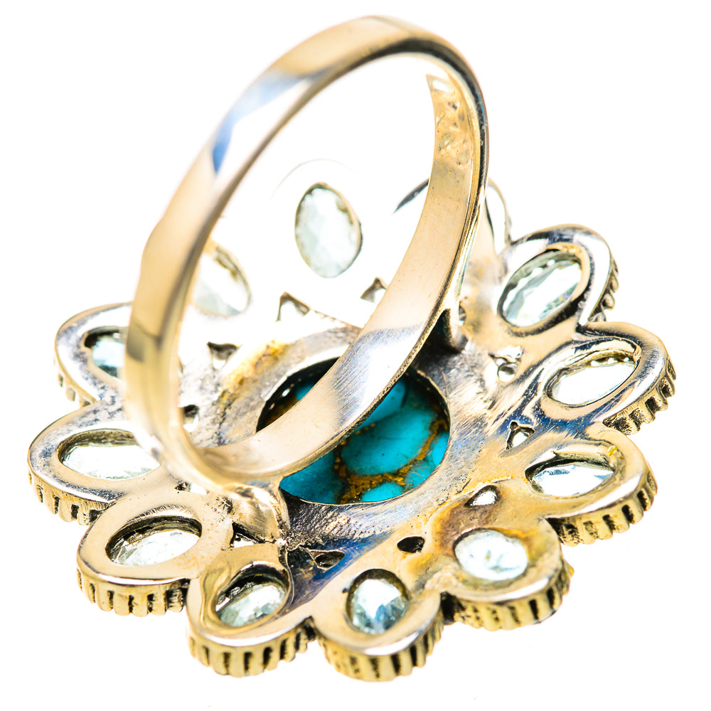 Blue Copper Composite Turquoise Rings handcrafted by Ana Silver Co - RING128407 - Photo 3