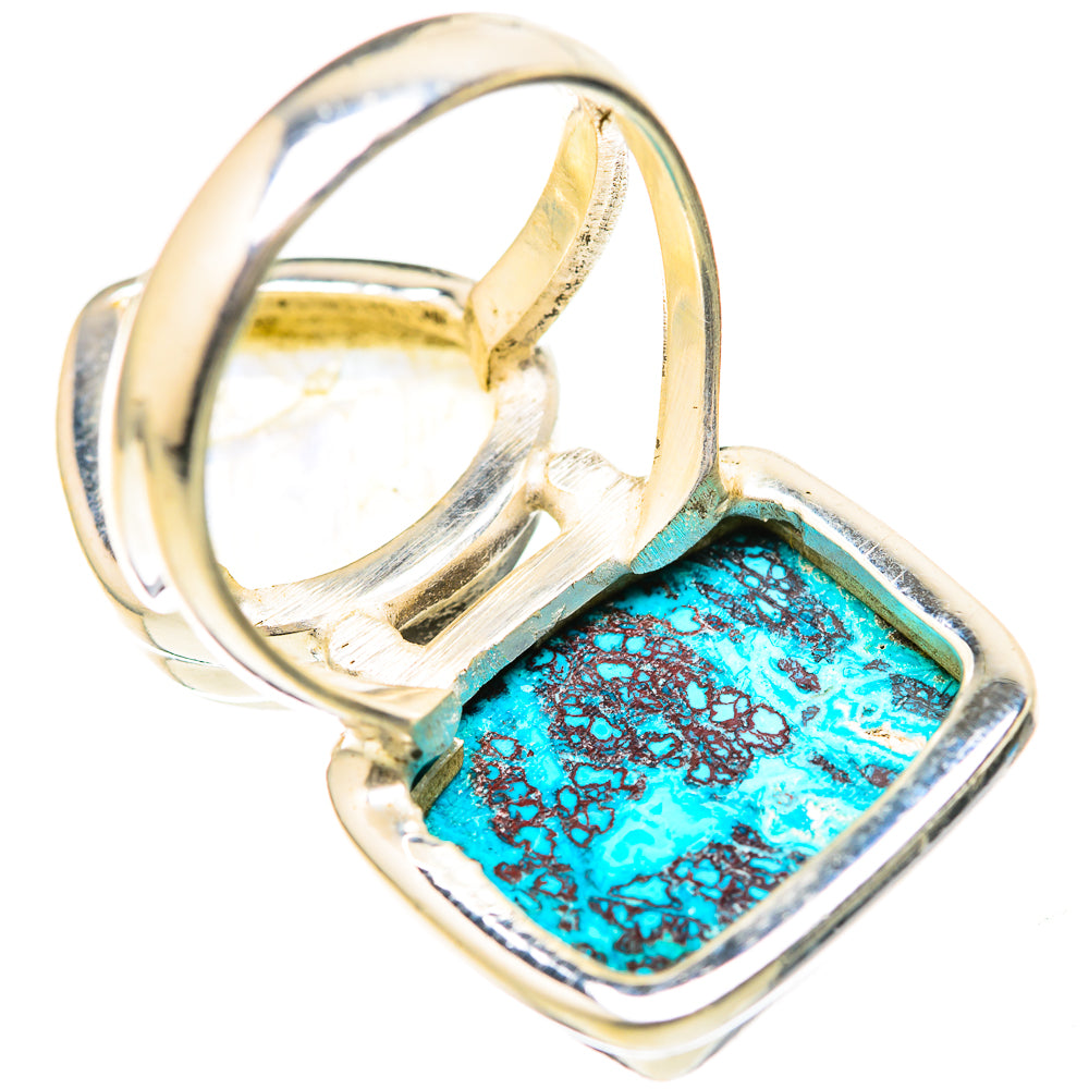 Shattuckite, Rainbow Moonstone Rings handcrafted by Ana Silver Co - RING129096 - Photo 3