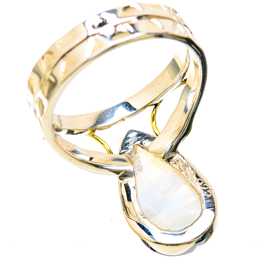 Rainbow Moonstone Rings handcrafted by Ana Silver Co - RING129252 - Photo 3