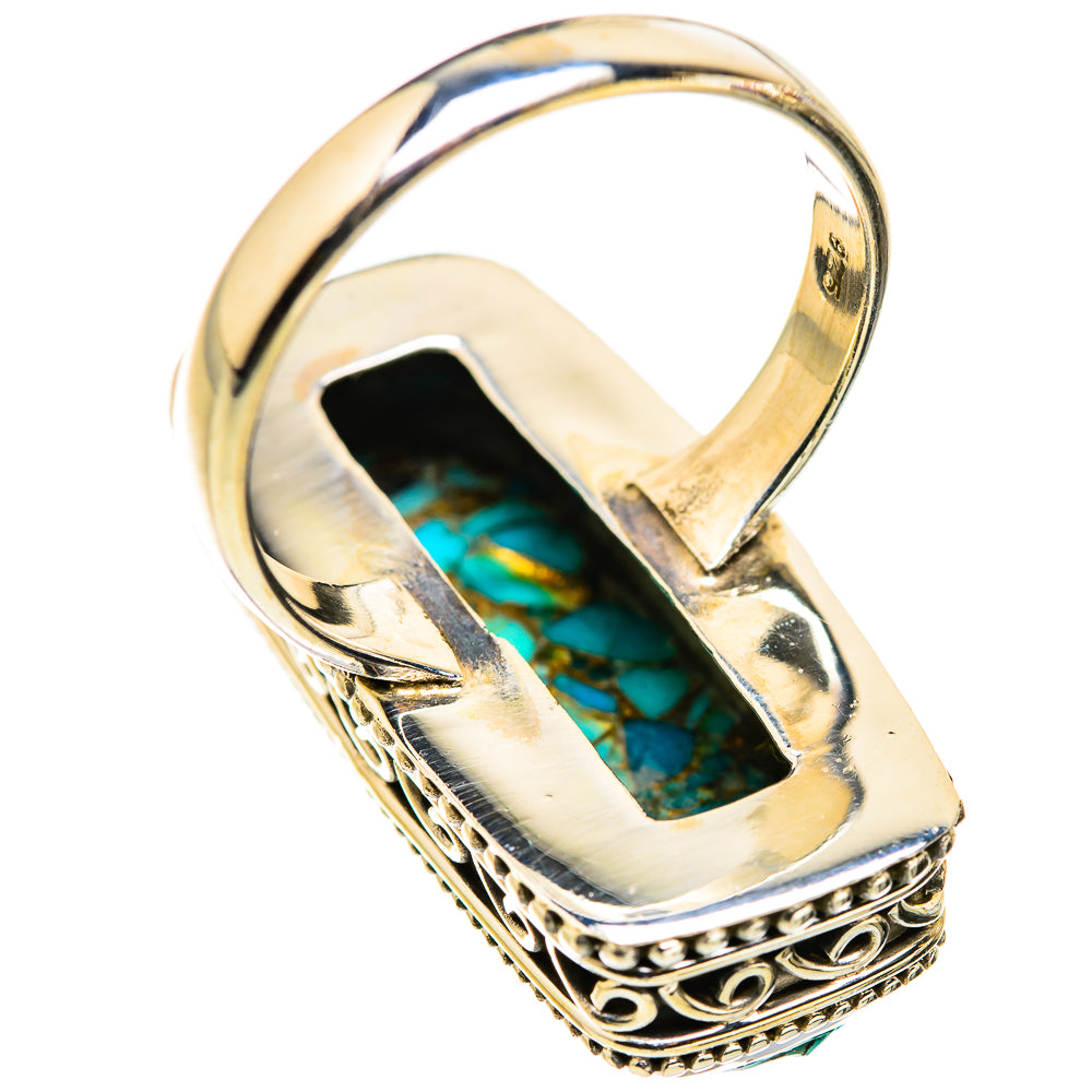 Blue Copper Composite Turquoise Rings handcrafted by Ana Silver Co - RING129876 - Photo 3