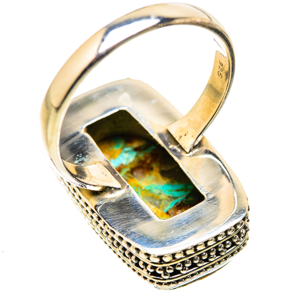 Blue Copper Composite Turquoise Rings handcrafted by Ana Silver Co - RING130095 - Photo 3