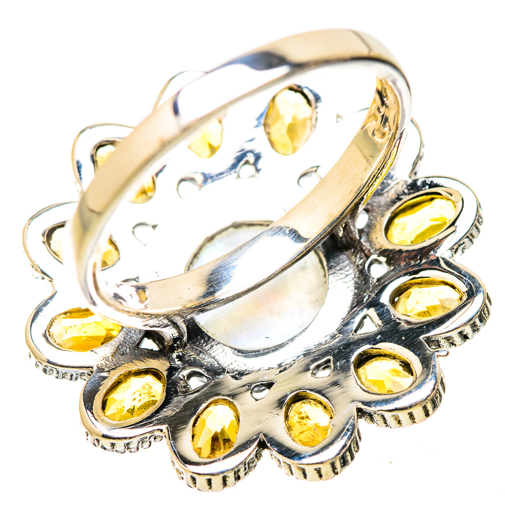 Rainbow Moonstone Rings handcrafted by Ana Silver Co - RING130306 - Photo 3