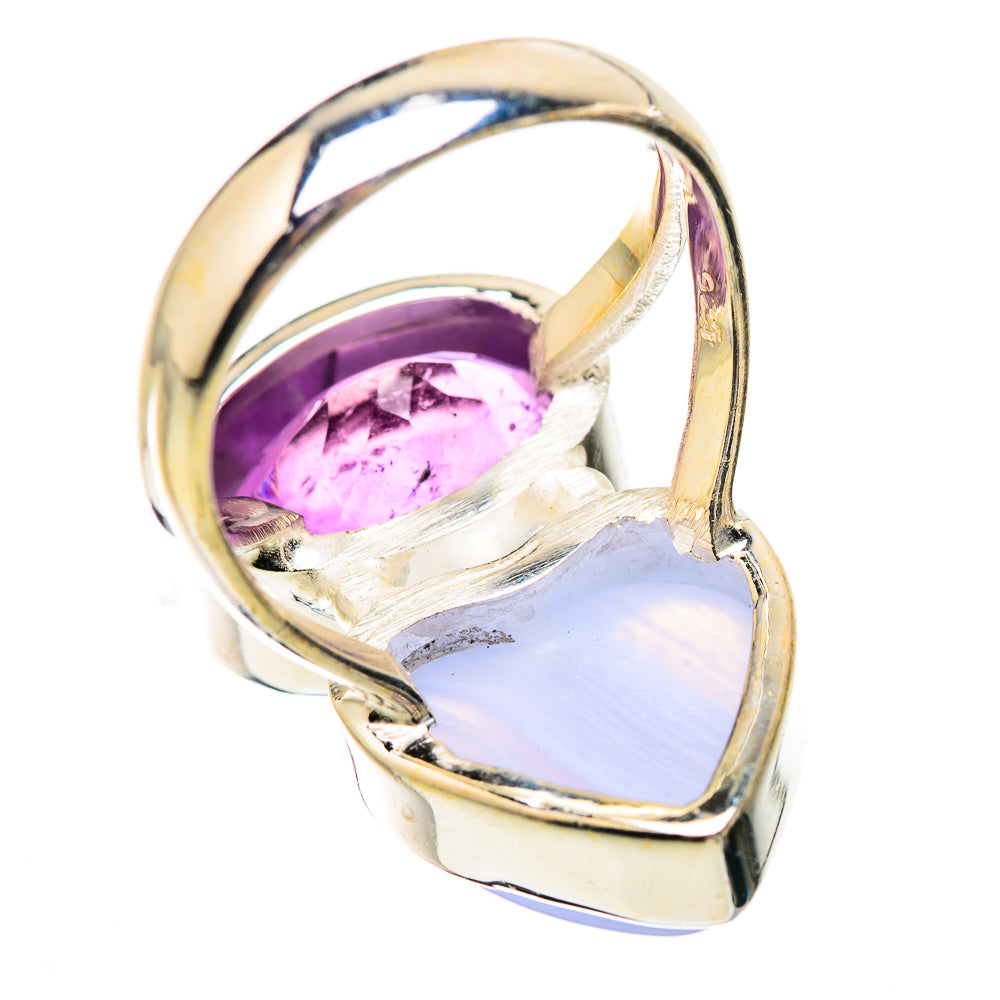 Blue Lace Agate Rings handcrafted by Ana Silver Co - RING130373 - Photo 3
