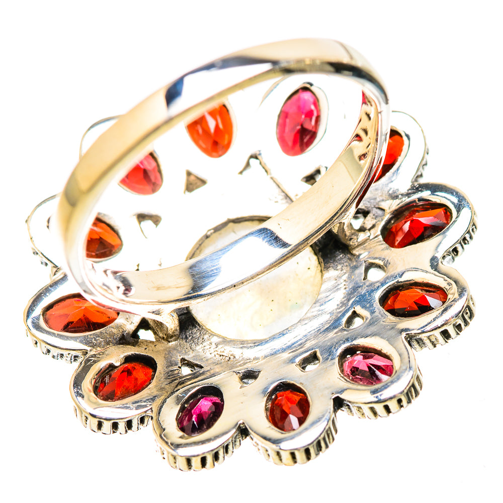 Rainbow Moonstone Rings handcrafted by Ana Silver Co - RING130491 - Photo 3