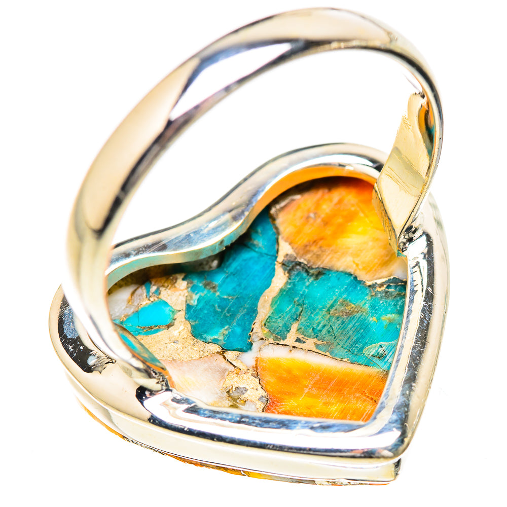 Spiny Oyster Turquoise Rings handcrafted by Ana Silver Co - RING130681 - Photo 3