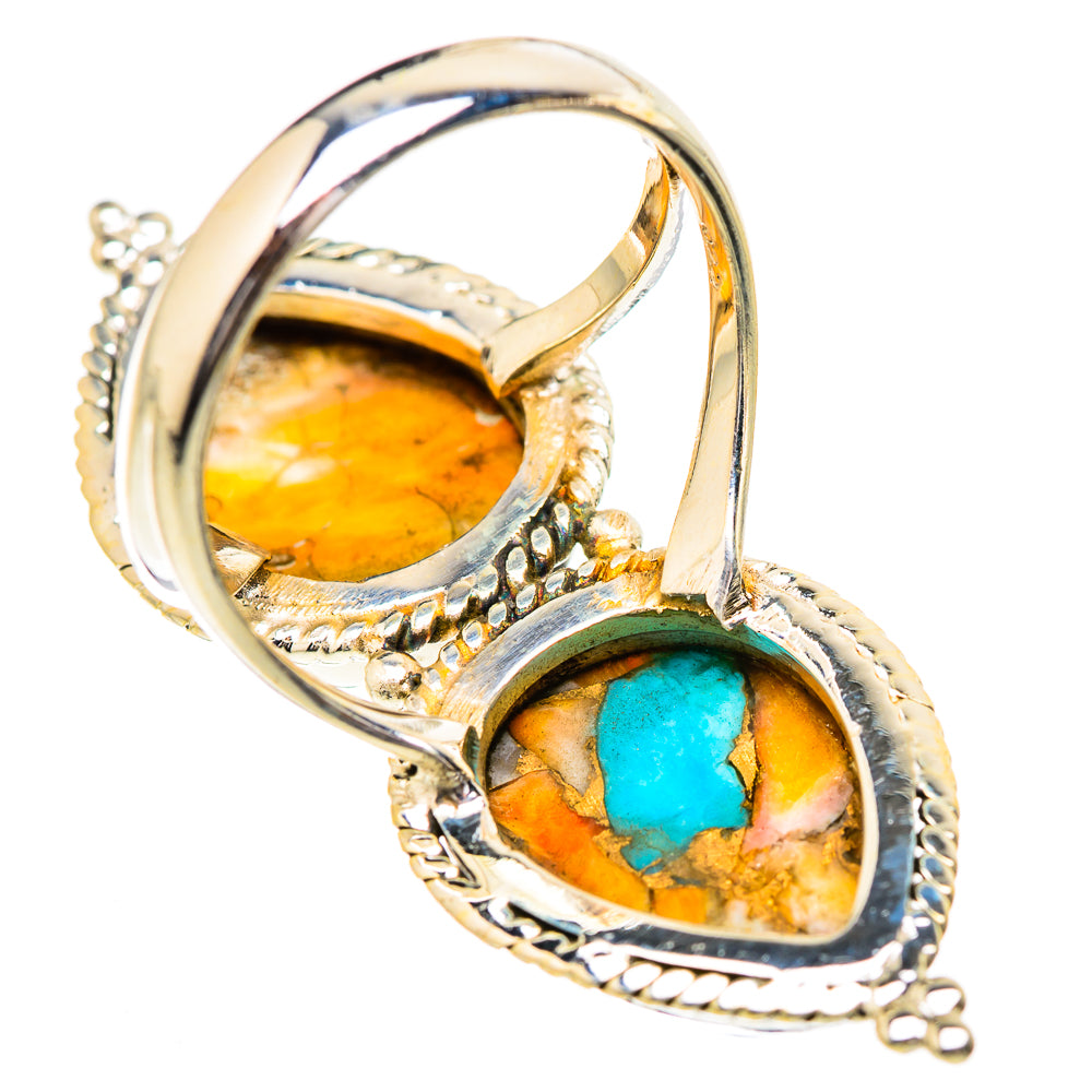 Spiny Oyster Turquoise Rings handcrafted by Ana Silver Co - RING130768 - Photo 3