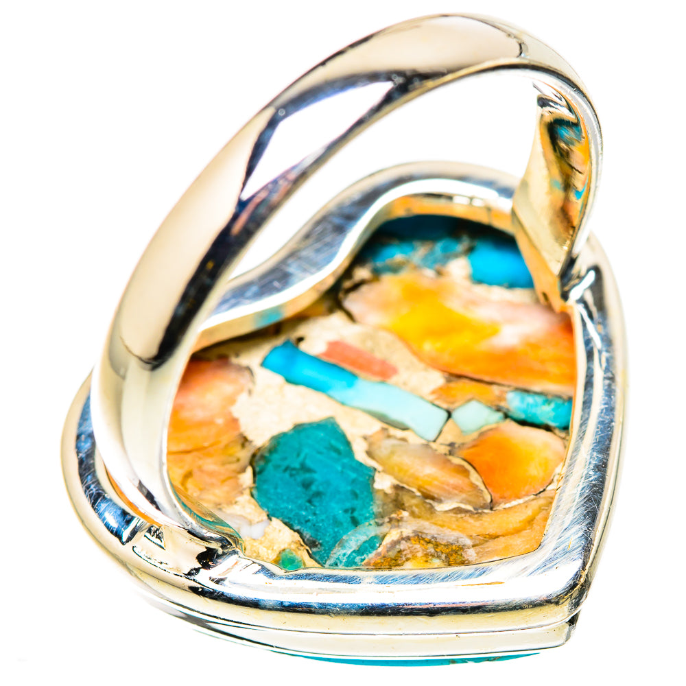 Spiny Oyster Turquoise Rings handcrafted by Ana Silver Co - RING130914 - Photo 3