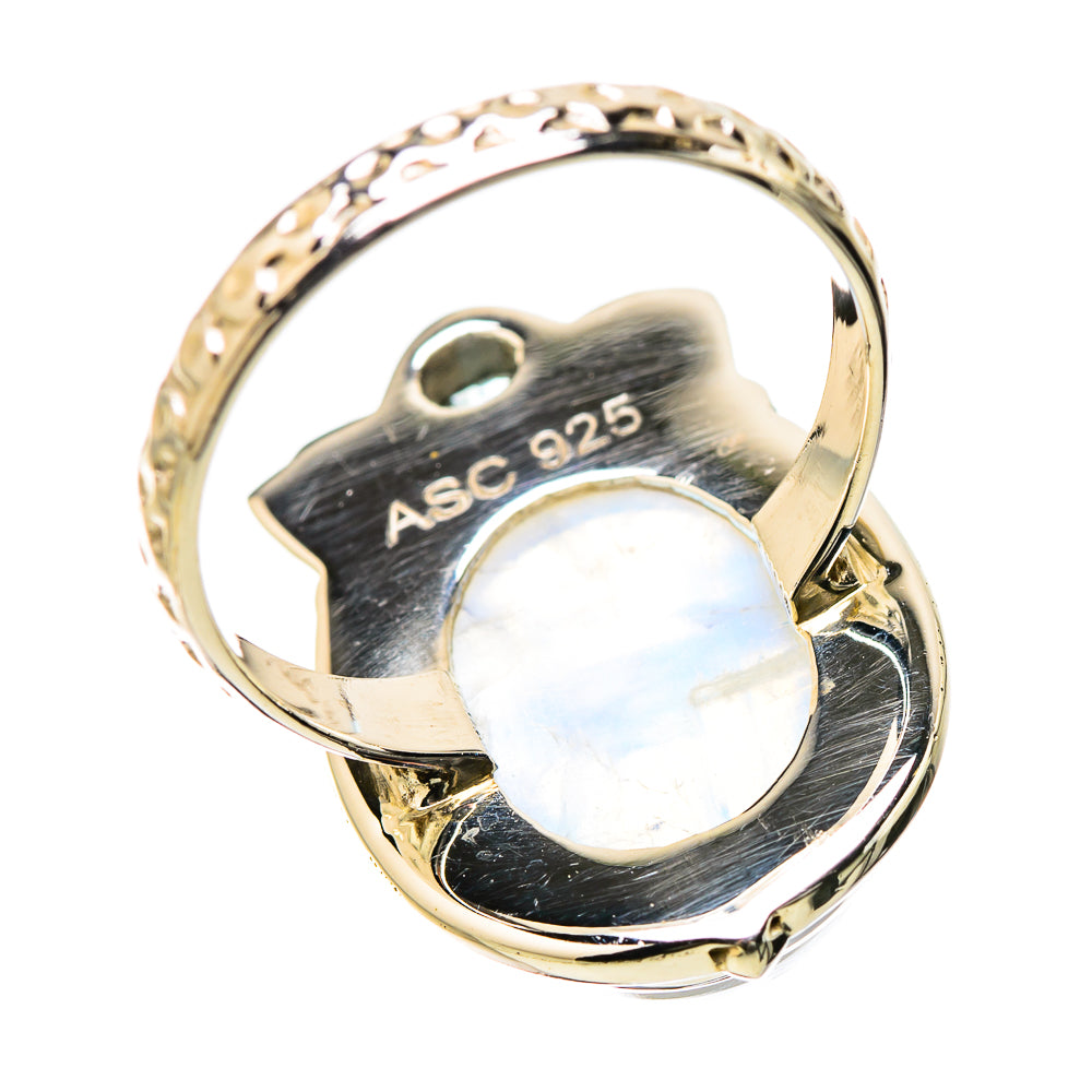 Rainbow Moonstone Rings handcrafted by Ana Silver Co - RING131241 - Photo 3