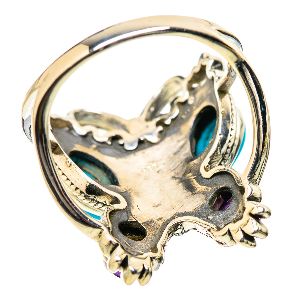 Sterling silver ring underside with sculpted claws and stone prongs, high-polish back
