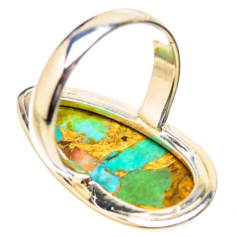 Kingman Mohave Turquoise Rings handcrafted by Ana Silver Co - RING131889 - Photo 3