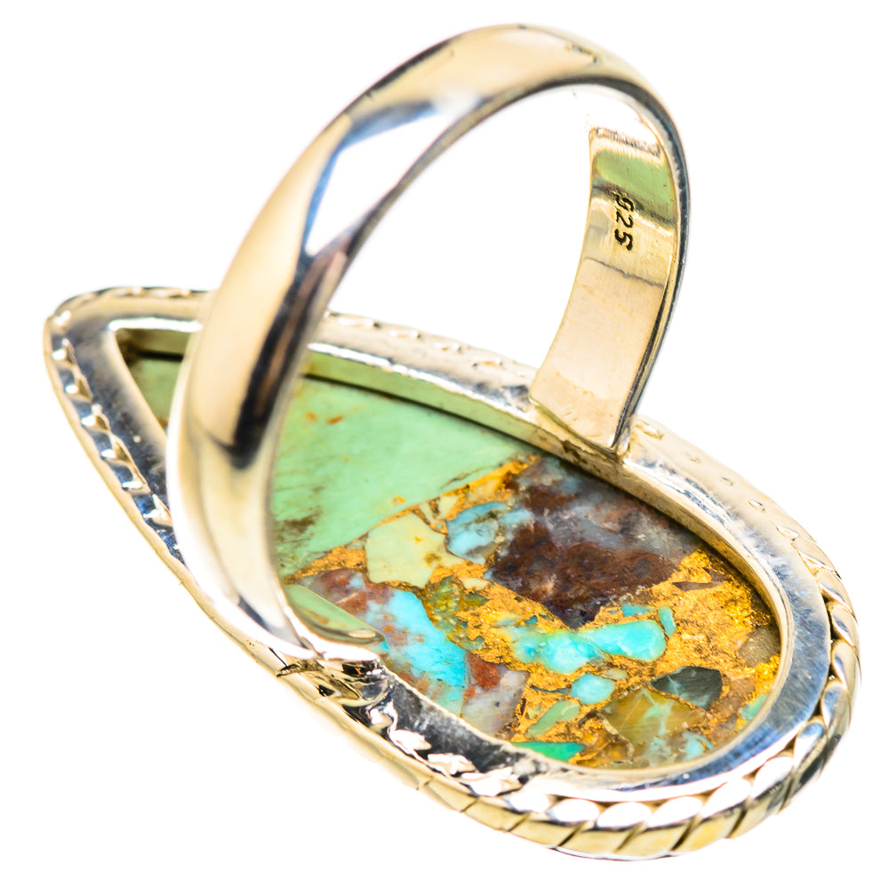 Kingman Mohave Turquoise Rings handcrafted by Ana Silver Co - RING132146 - Photo 3