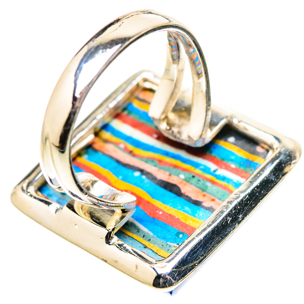 Rainbow Calsilica Rings handcrafted by Ana Silver Co - RING133278 - Photo 3