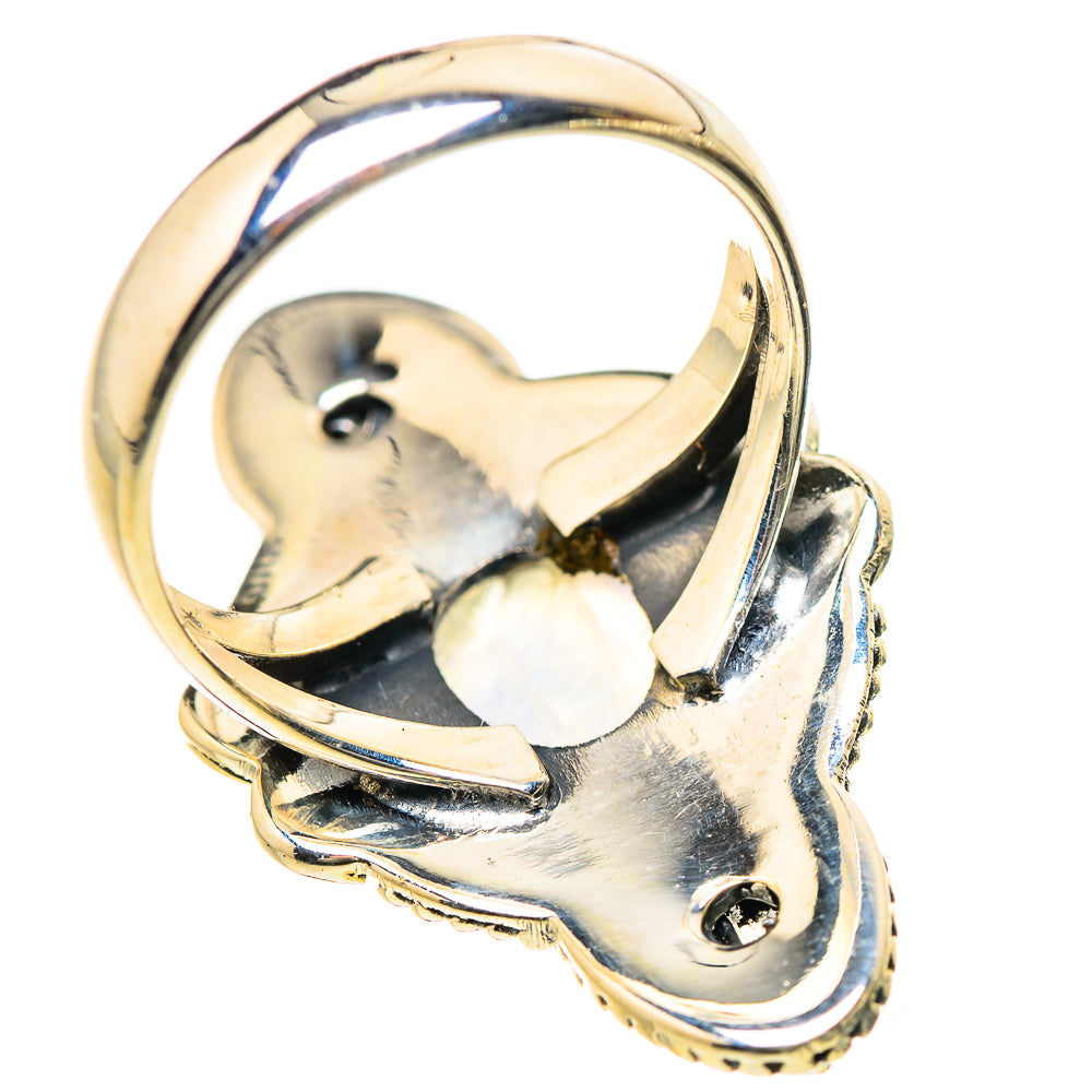Rainbow Moonstone Rings handcrafted by Ana Silver Co - RING133522 - Photo 3