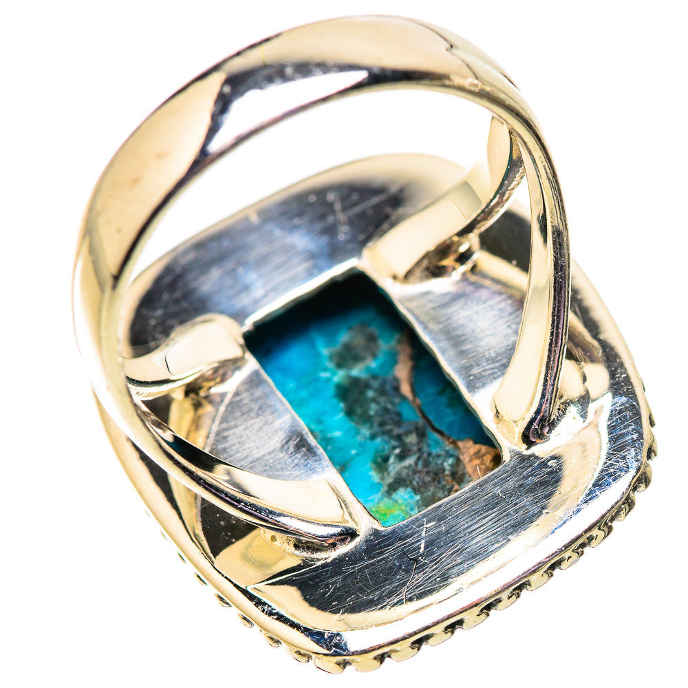 Blue Copper Composite Turquoise Rings handcrafted by Ana Silver Co - RING134020 - Photo 3