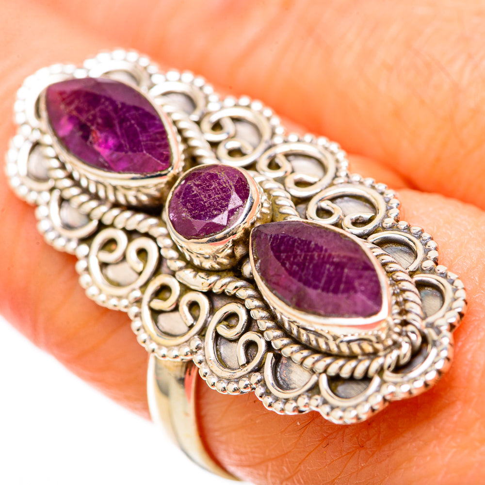 Red Sillimanite Rings handcrafted by Ana Silver Co - RING128631 - Photo 3