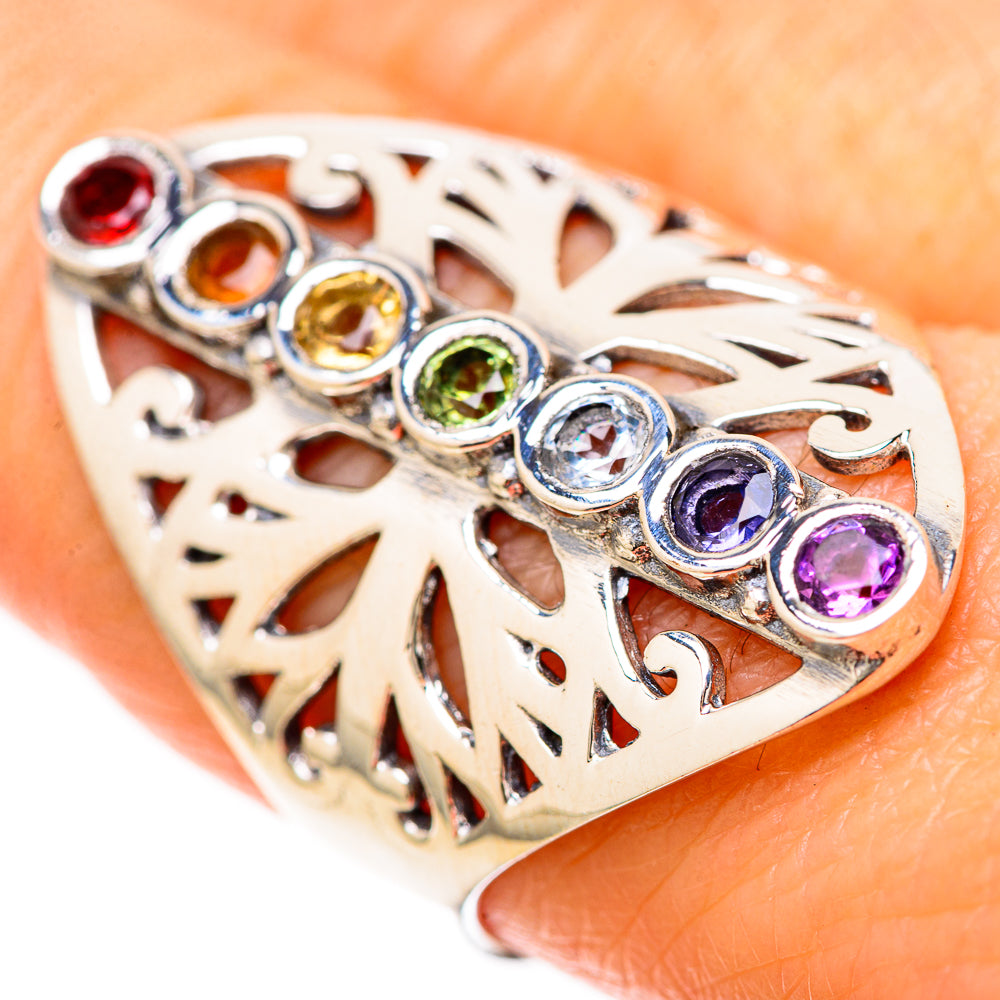 Multi-Stone Rainbow Chakra Rings handcrafted by Ana Silver Co - RING128657 - Photo 3