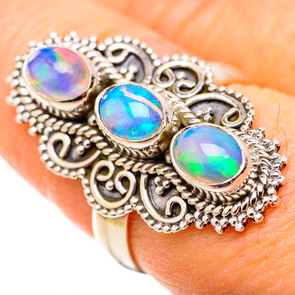Ethiopian Opal Rings handcrafted by Ana Silver Co - RING128706 - Photo 3