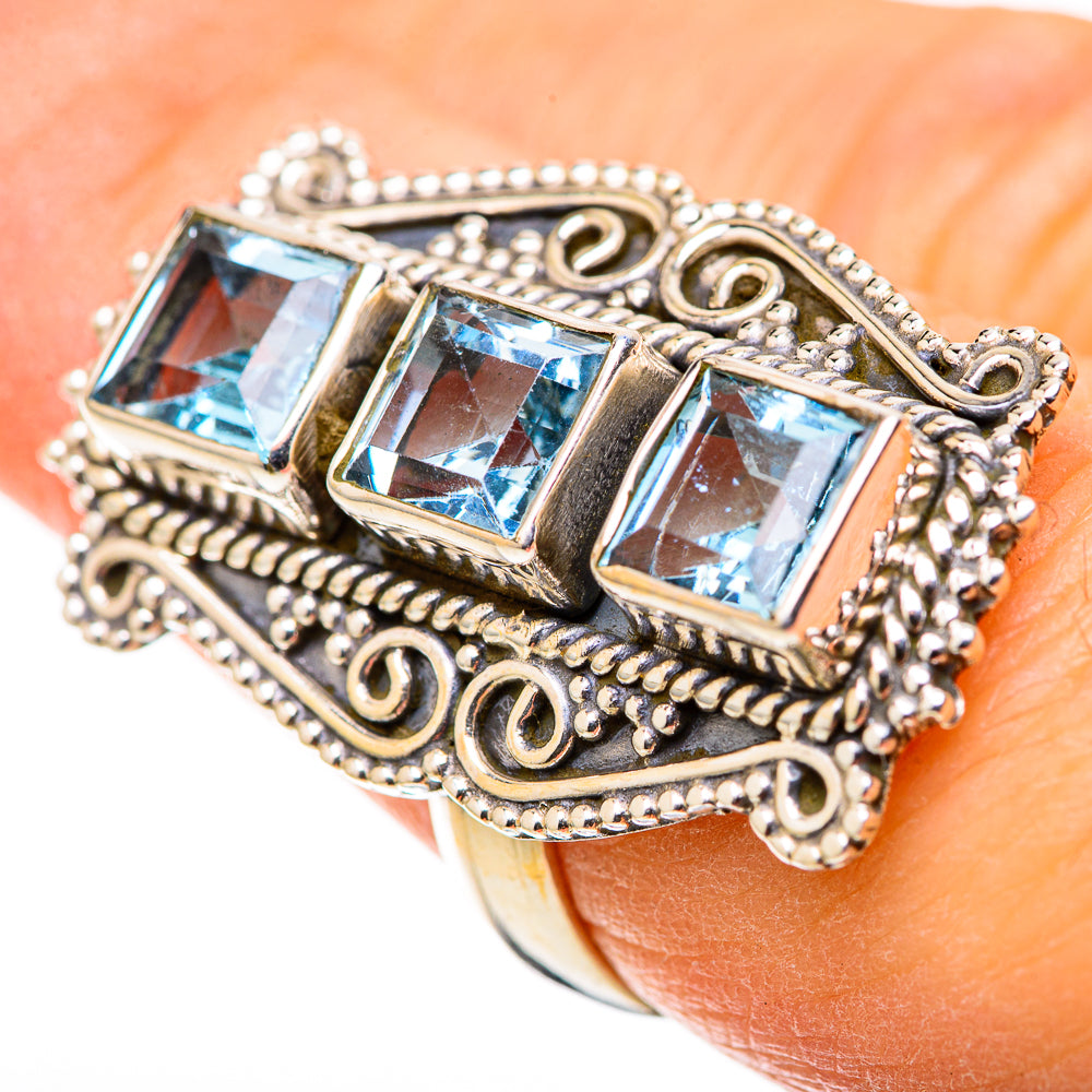Blue Topaz Rings handcrafted by Ana Silver Co - RING128713 - Photo 3