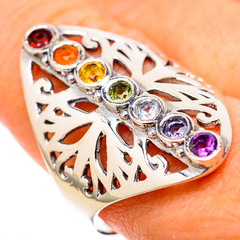 Multi-Stone Rainbow Chakra Rings handcrafted by Ana Silver Co - RING128746 - Photo 3