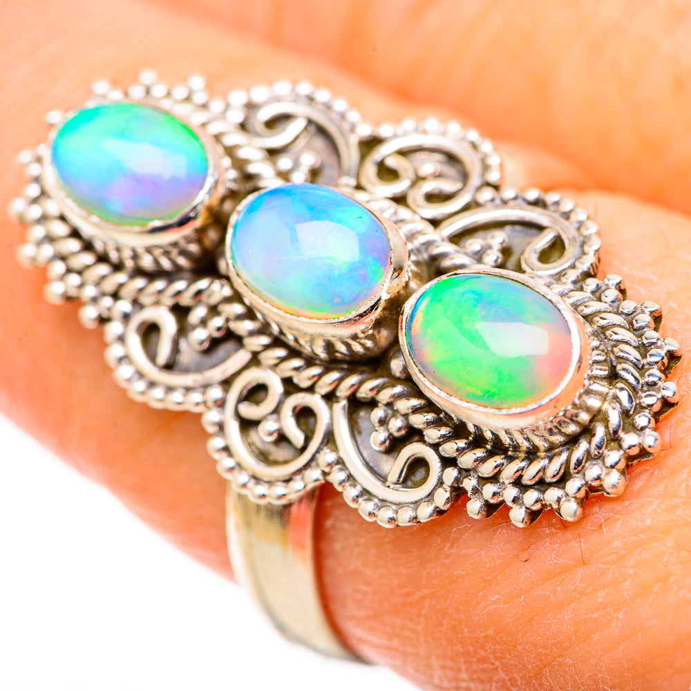 Ethiopian Opal Rings handcrafted by Ana Silver Co - RING128751 - Photo 3