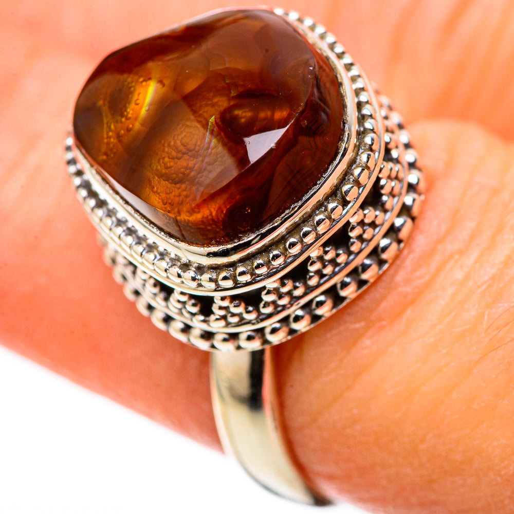 Mexican Fire Agate Rings handcrafted by Ana Silver Co - RING128767 - Photo 3