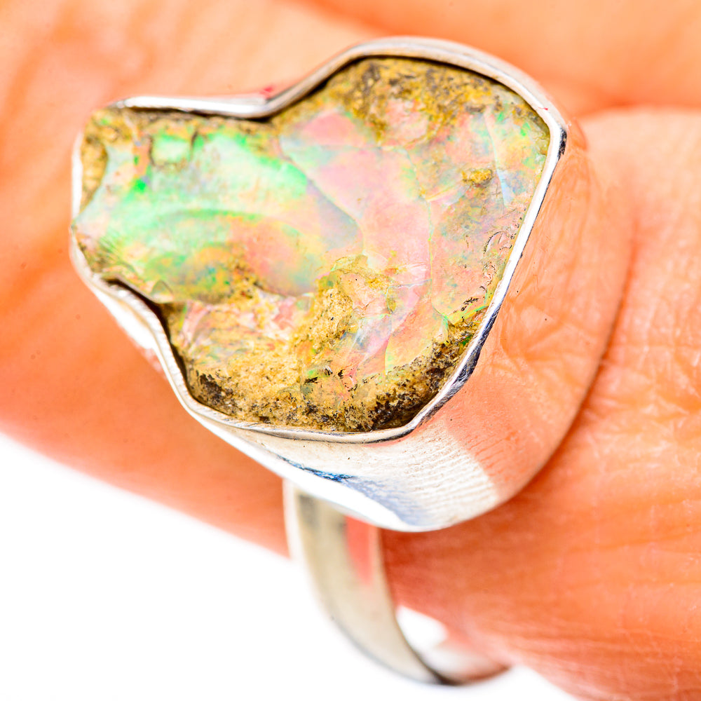 Ethiopian Opal Rings handcrafted by Ana Silver Co - RING128779 - Photo 3