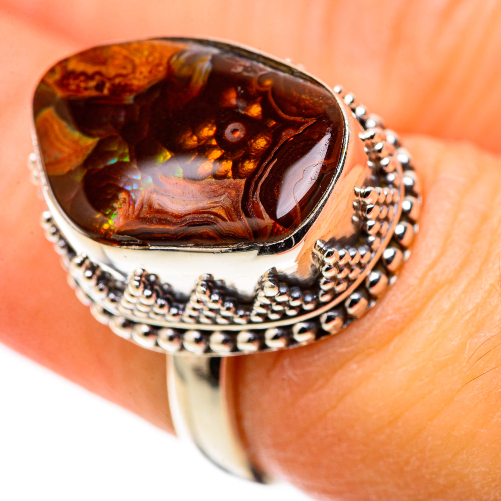 Mexican Fire Agate Rings handcrafted by Ana Silver Co - RING128791 - Photo 3