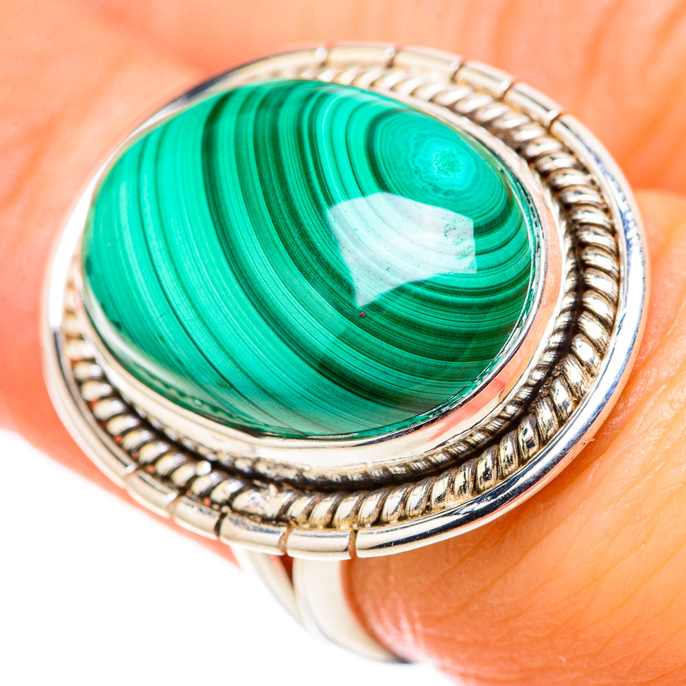 Malachite Rings handcrafted by Ana Silver Co - RING128812 - Photo 3