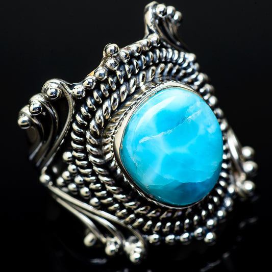 Larimar Rings handcrafted by Ana Silver Co - RING14818