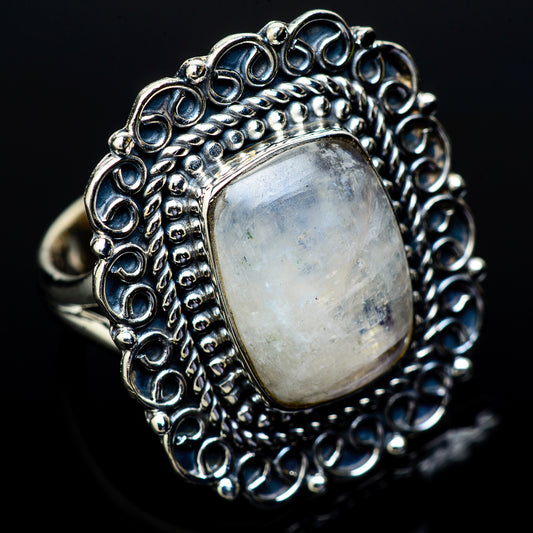Rainbow Moonstone Rings handcrafted by Ana Silver Co - RING14886