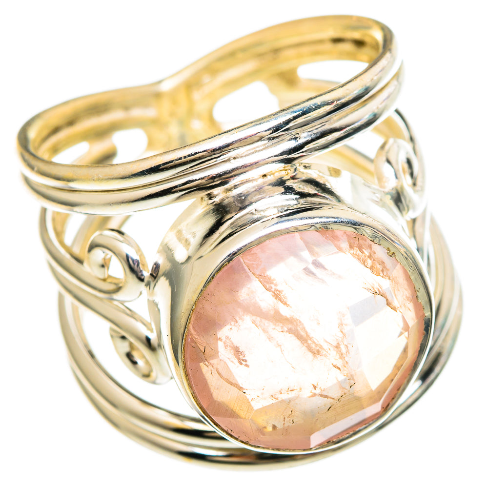 Rose Quartz Rings handcrafted by Ana Silver Co - RING100043