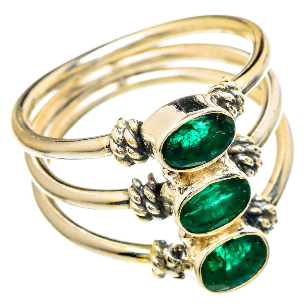 Zambian Emerald Rings handcrafted by Ana Silver Co - RING100212