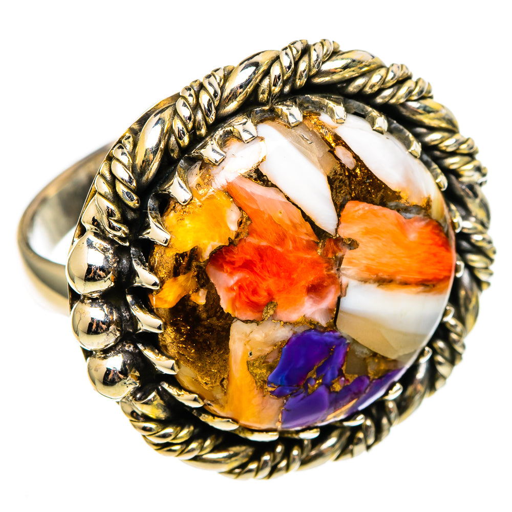 Spiny Oyster Turquoise Rings handcrafted by Ana Silver Co - RING100448