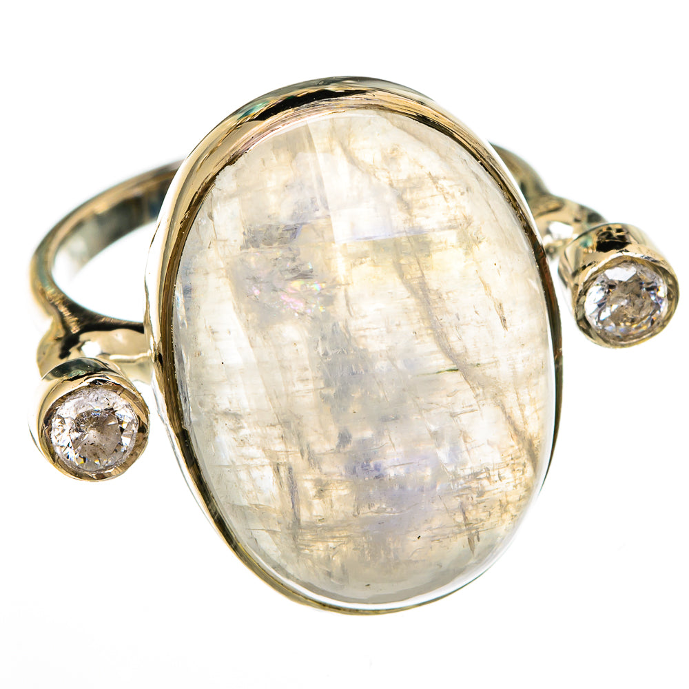 Rainbow Moonstone Rings handcrafted by Ana Silver Co - RING100642