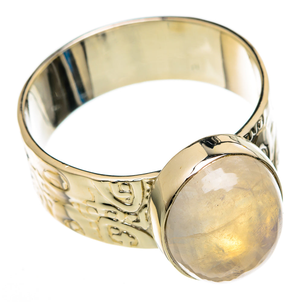 Rainbow Moonstone Rings handcrafted by Ana Silver Co - RING100654