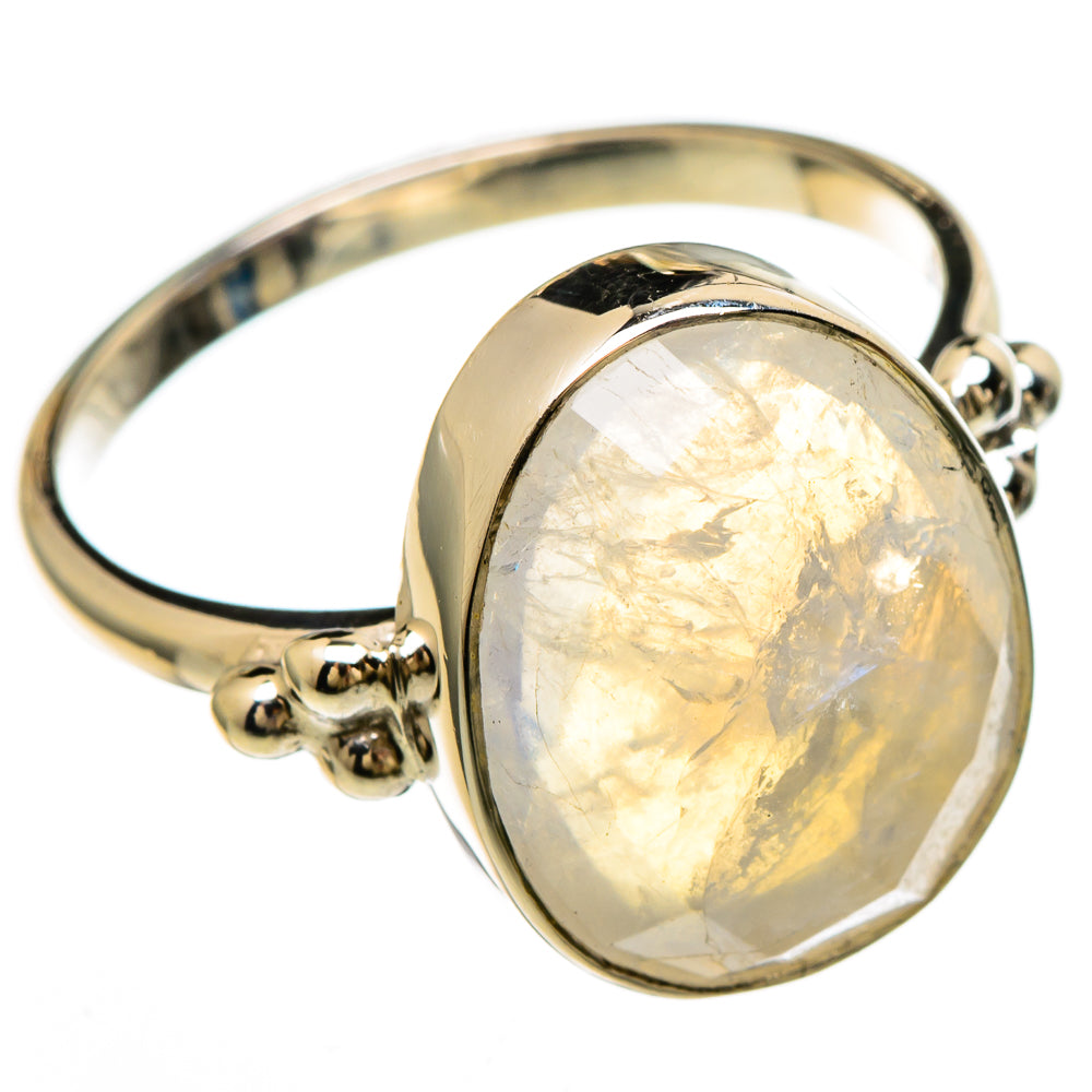 Rainbow Moonstone Rings handcrafted by Ana Silver Co - RING100655
