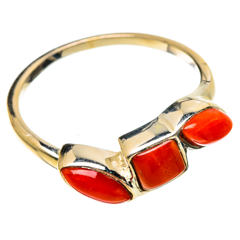 Mediterranean Red Coral Rings handcrafted by Ana Silver Co - RING100761 - Photo 2