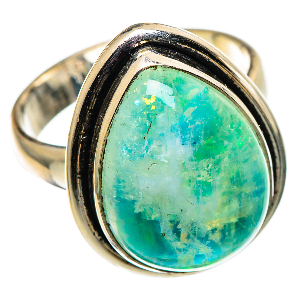 Green Moonstone Rings handcrafted by Ana Silver Co - RING100833