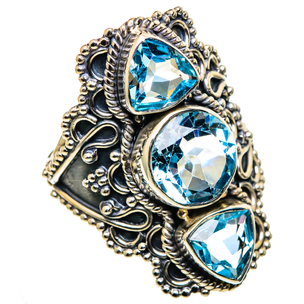 Blue Topaz Rings handcrafted by Ana Silver Co - RING100889