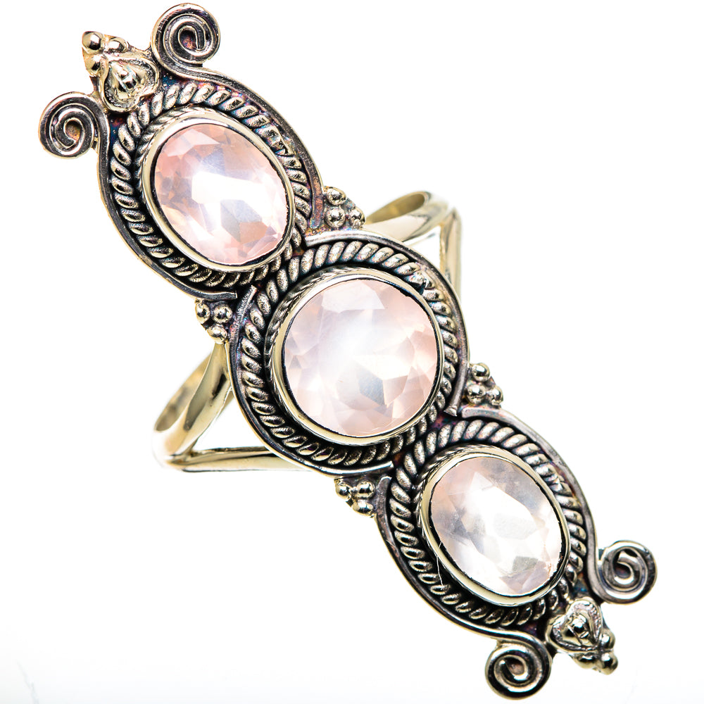 Rose Quartz Rings handcrafted by Ana Silver Co - RING100910