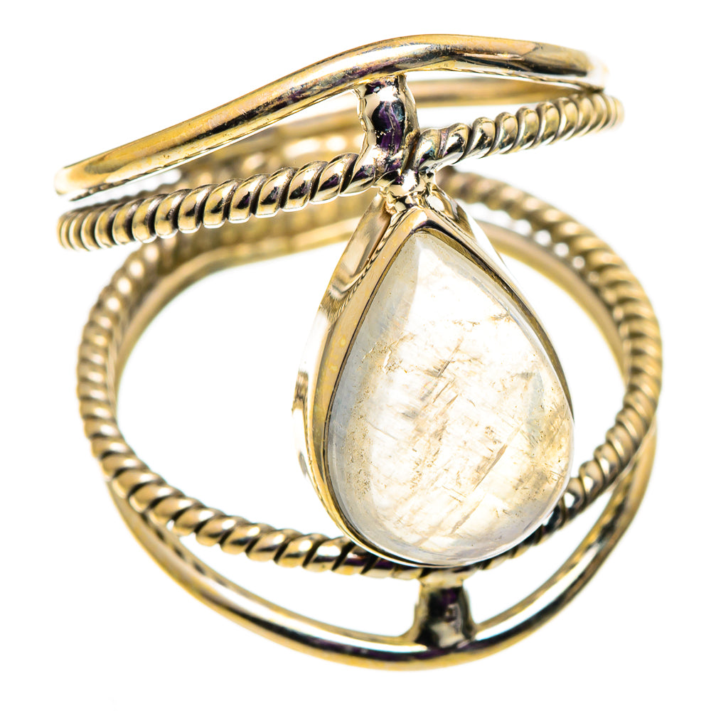 Rainbow Moonstone Rings handcrafted by Ana Silver Co - RING101013
